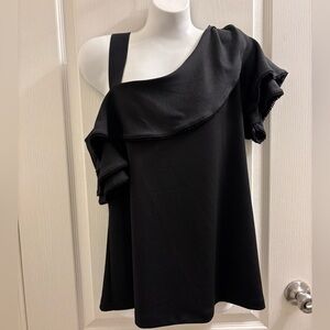 Banana Republic Black One/two Shoulder adjustable Top